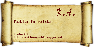 Kukla Arnolda névjegykártya